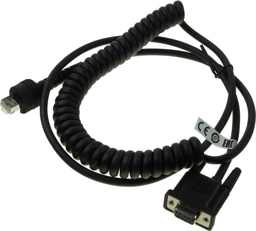Serial cable coiled 2.40m IP67 for Datalogic PowerScan 9600