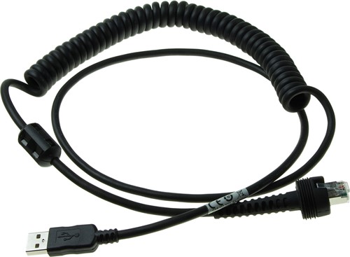 USB cable coiled 2.40m IP67 for Datalogic PowerScan 9600