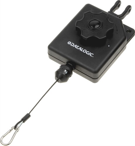 Take up reel for industrial barcode scanners
