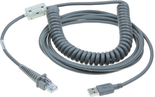 USB cable coiled 5.00m for Datalogic barcode scanners