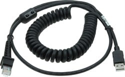 USB cable coiled 2.40m black for Datalogic GD4500, GBT4500, GM4500