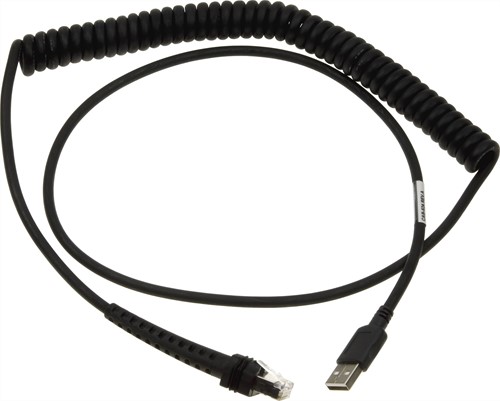 USB cable coiled 2.40m for Datalogic PowerScan