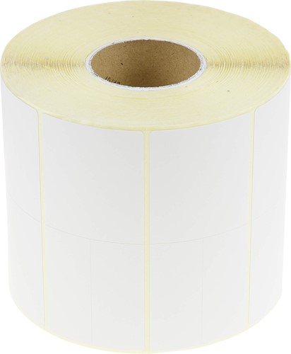 Shoe label 102 x 44mm thermal white with Piggyback