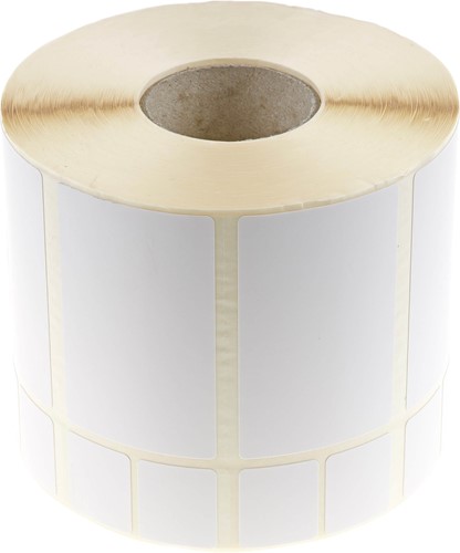 Shoe label 104 x 46mm thermal white with Piggyback