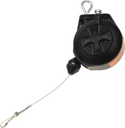 Take up reel for industrial barcode scanners