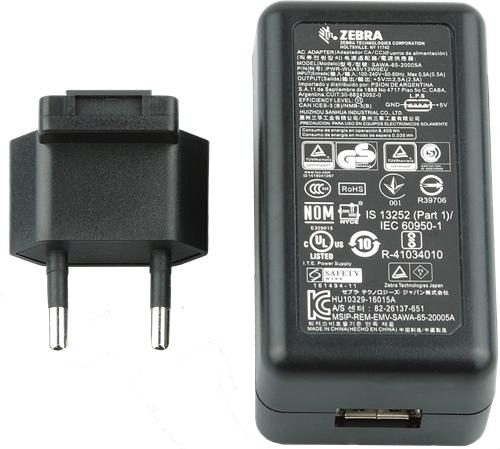 Power supply with USB connection for  EC30, MC34xx, MC93xx, RFD40, TCxx