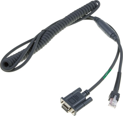 RS232 cable coiled 2.80m for Zebra barcode scanners (Power pin-9)
